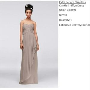 David's Bridal - Chiffon Strapless Dress